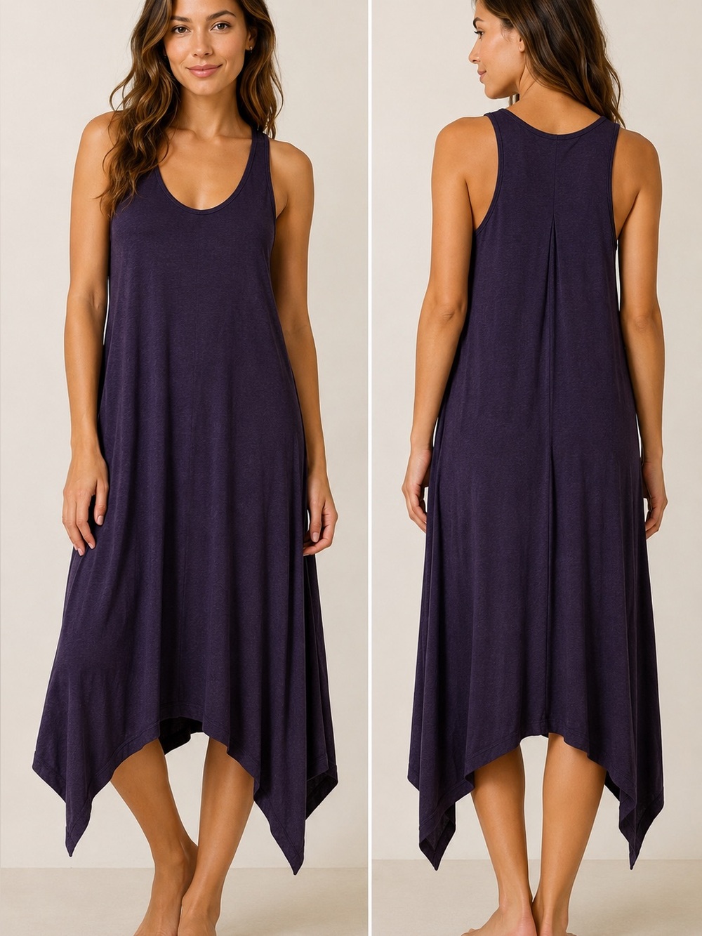 Soma Plum Colored Lounge Dress, Rayon Spandex Blend, size Large‎